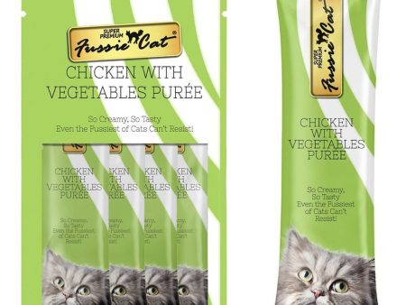 Fussie Cat Treat Chicken With Vegetables Puree 2oz 18count Hot on Sale