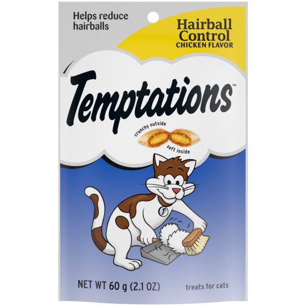 Temptations Hairball Control Crunchy & Soft Adult Cat Treats Chicken 1ea 2.1oz. Supply