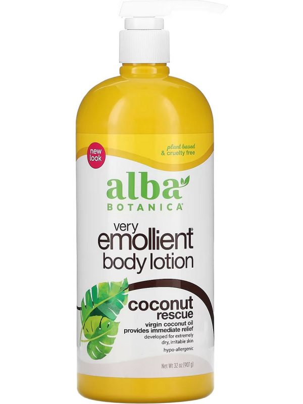 Alba Botanica, Very Emollient Body Lotion, Coconut Rescue, 32 oz Fashion