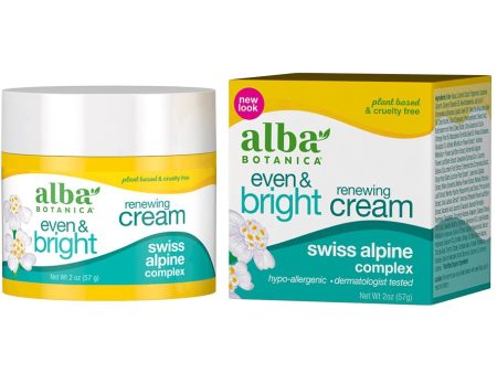 Alba Botanica, Even and Bright, Renewing Cream, 2 oz For Discount