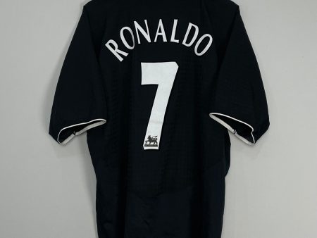 2003 05 MANCHESTER UNITED RONALDO #7 *STAND UP TO RACISM* AWAY SHIRT (M) NIKE Online Sale